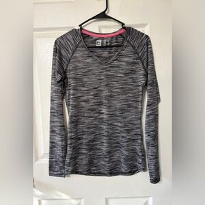 RBX Women's Black and Gray Long Sleeve Performance Top